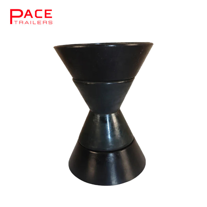 4 Inch Bow Roller Black with End Caps to suit 12mm Pin