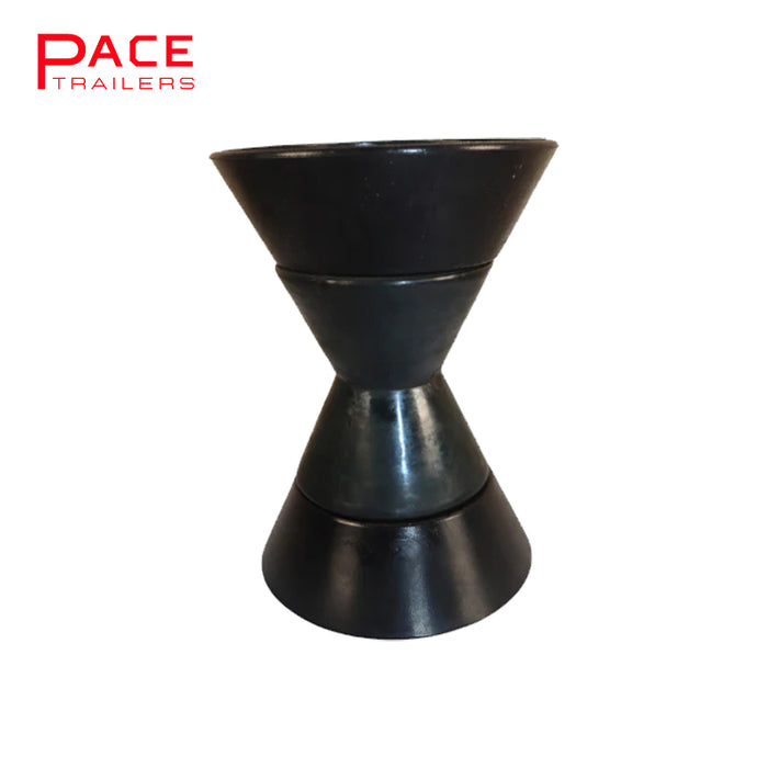 4 Inch Bow Roller Black with End Caps to suit 16mm Pin