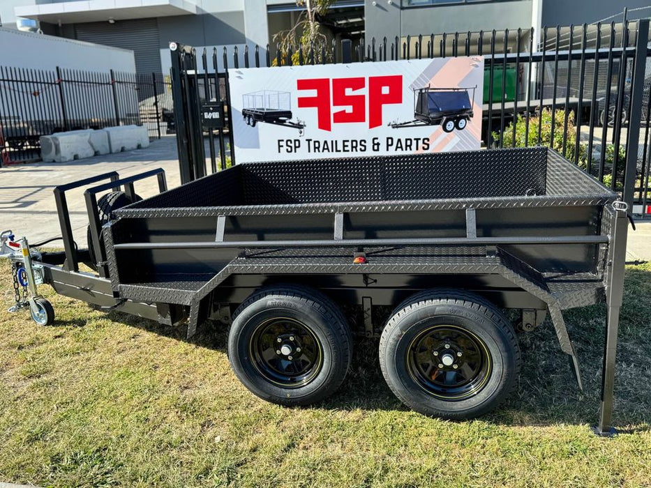 8x6 tipper trailer high sides with excavator use upgrades - 2.8T gvm