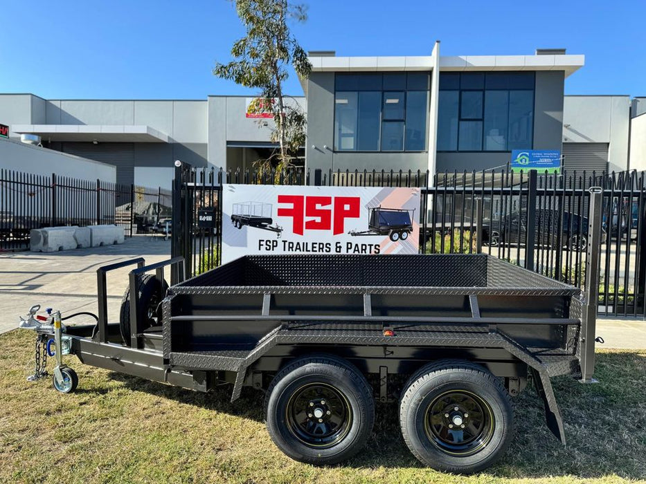 8x6 tipper trailer high sides with excavator use upgrades - 2.8T gvm