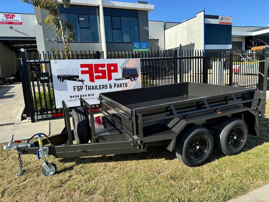 8x6 tipper trailer high sides with excavator use upgrades - 2.8T gvm