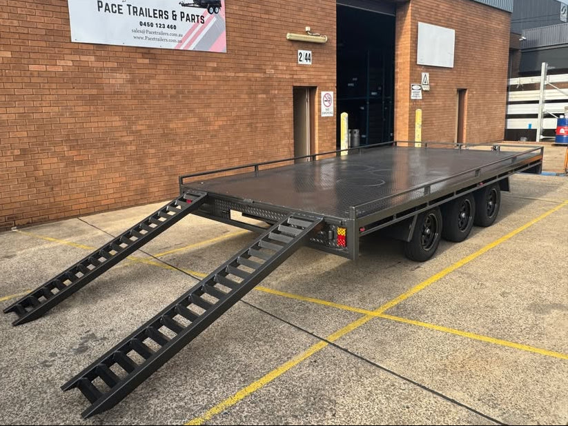 5m x 2.4 m Flat Top Tri Axle Car Trailer - 4.5T GVM