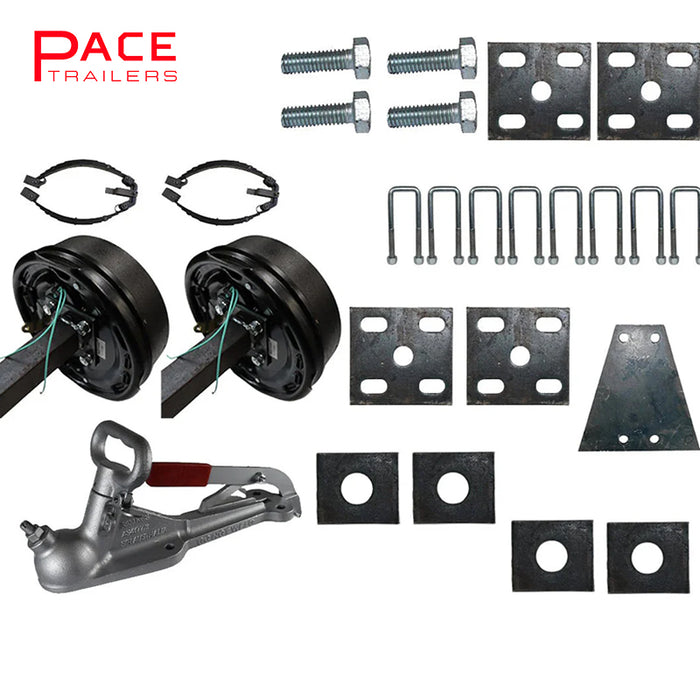 Diy Tandem Axle trailer parts 3200 Kg rated Solid beam axles