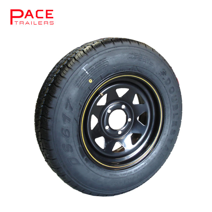 14x6" LC Black Sunraysia Rim with Tyre 185R14LT (CTA-060408)