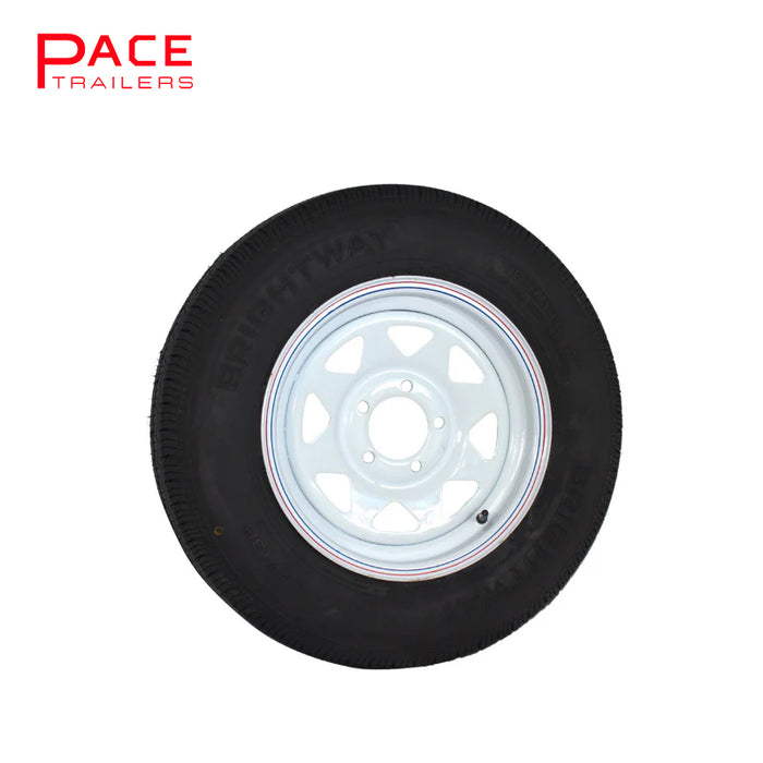14x6" HT White Sunraysia Rim with Tyre 185R14LT (CTA-060408)