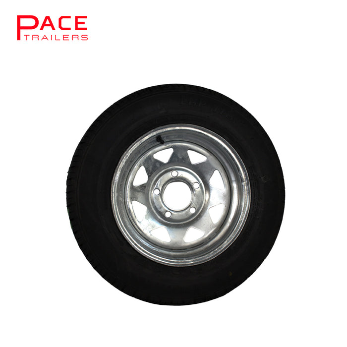 13x4.5" HT Galvanised Sunraysia Rim with 155R13LT Tyre (CTA-060408)