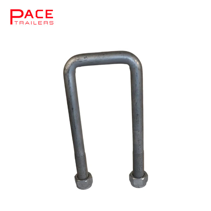 50mm x 5.5" Square U Bolts with Nyloc Nuts (1/2")