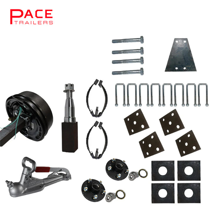 Diy Tandem Axle trailer Kit 2000 Kg rated Solid beam axles (Electric Drum Brakes) (Rocker suspension)