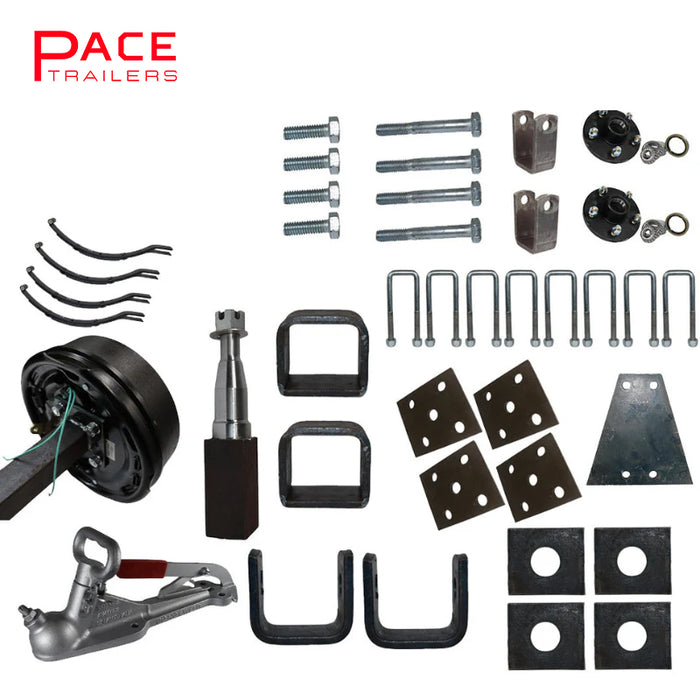 Diy Tandem Axle trailer Kit 2000 Kg rated Solid beam axles (Electric Drum Brakes)