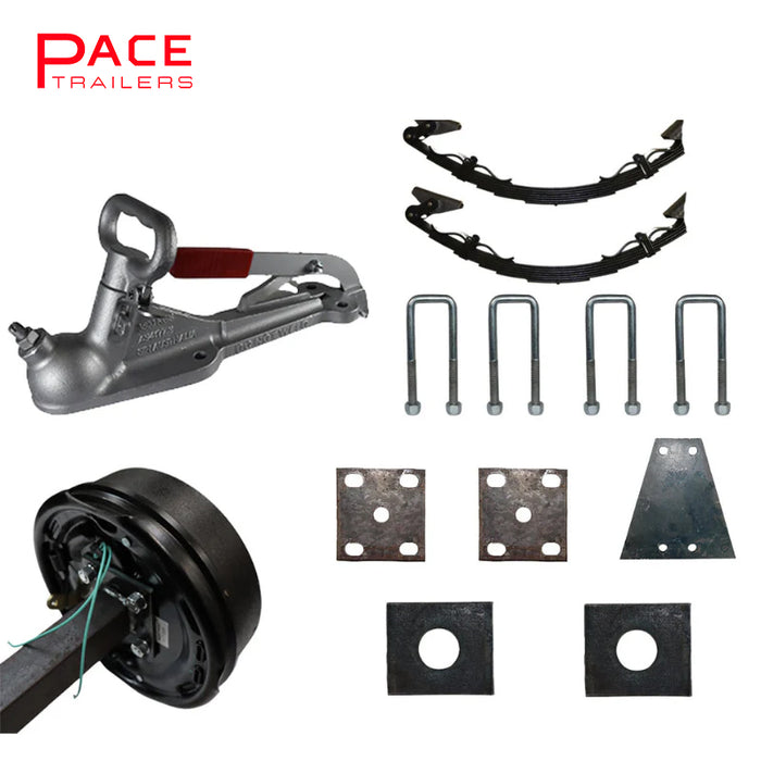 Diy Single Axle trailer Kit 1400 Kg rated Solid beam axles (Electric Drum Brakes) (OFF-Road Suspension)