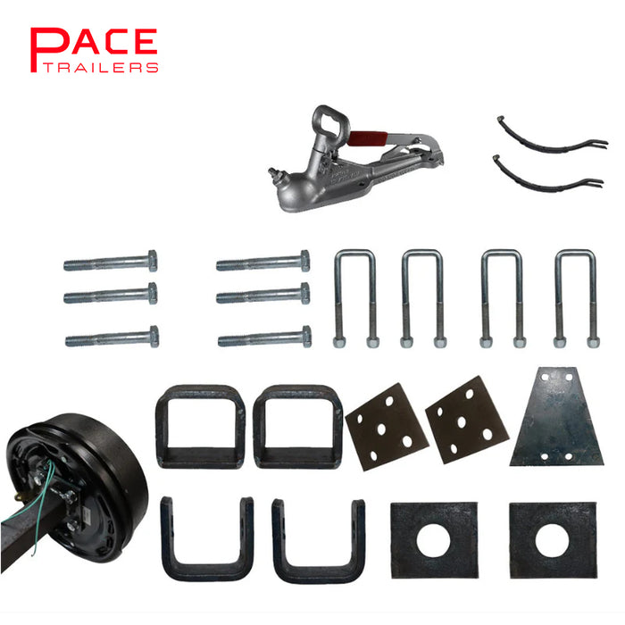 Diy Single Axle trailer kit 1400 Kg rated Solid beam axles (Electric Drum Brakes)