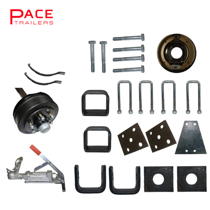 Diy Single Axle trailer kit 1400 Kg rated Solid beam axles (Mechanical Drum brakes)