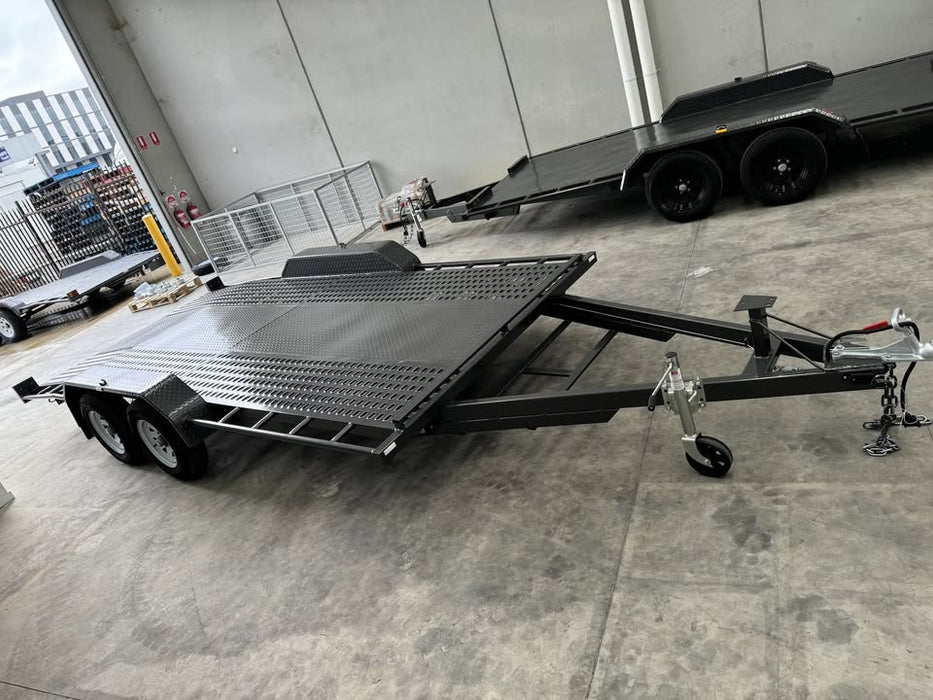 16'x6'6" Car Trailer Tandem Perforated Sheet Beaver Tail