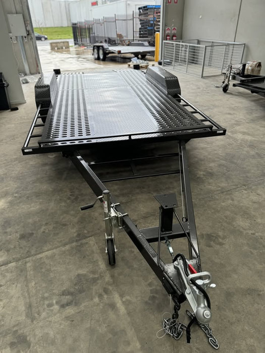 16'x6'6" Car Trailer Tandem Perforated Sheet Beaver Tail