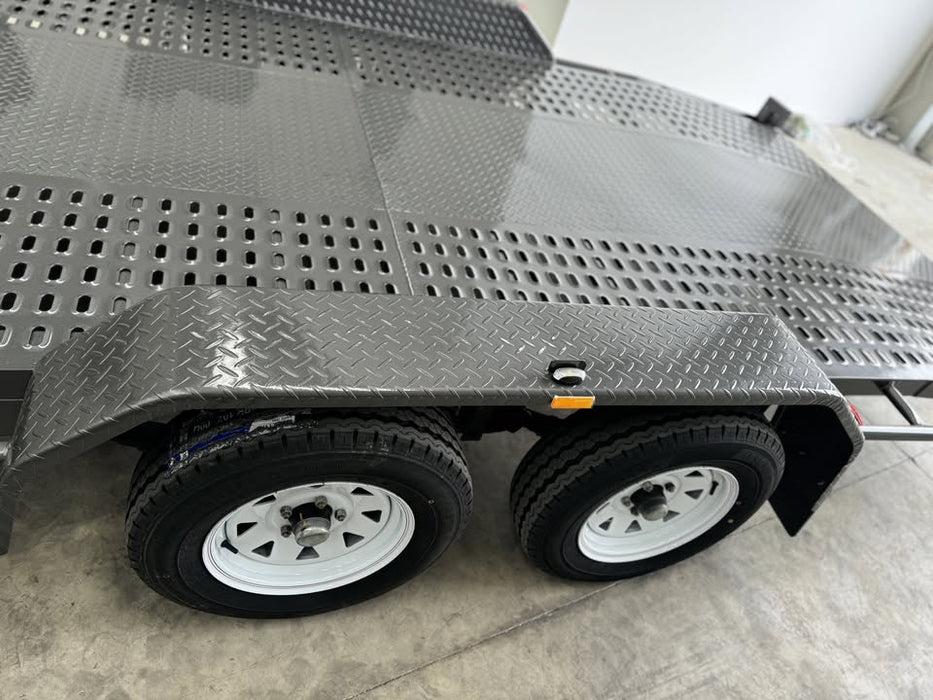 16'x6'6" Car Trailer Tandem Perforated Sheet Beaver Tail