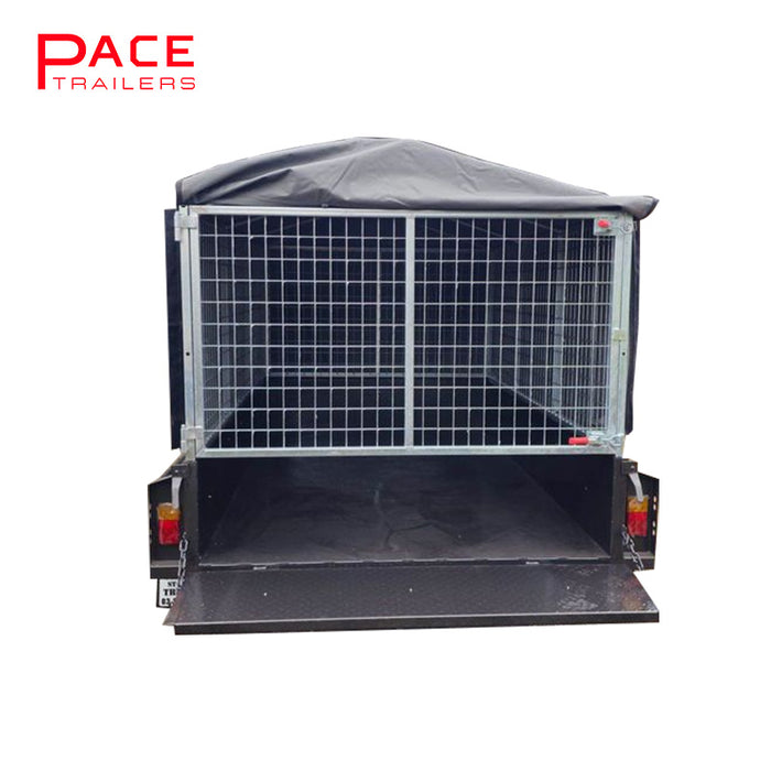 8x5 Box Trailer Tandem with 900mm Galvanised Cage & Canvas Cover -1999 KG GVM