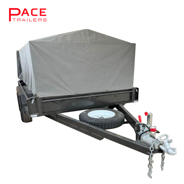 8x5 Box Trailer Tandem with 900mm Galvanised Cage & Canvas Cover -1999 KG GVM