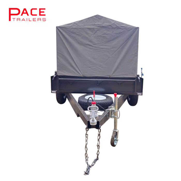 8x5 Box Trailer Tandem with 900mm Galvanised Cage & Canvas Cover -1999 KG GVM