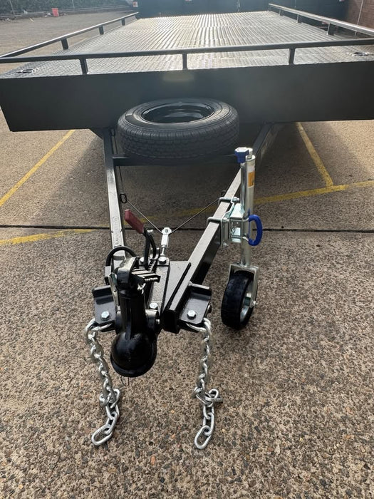 5m x 2.4 m flat top tri axle car trailer - 4500 kg gvm