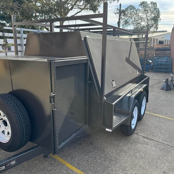 8x5 tandem tradesman top one pc design full back door trailer, 2 ton gvm