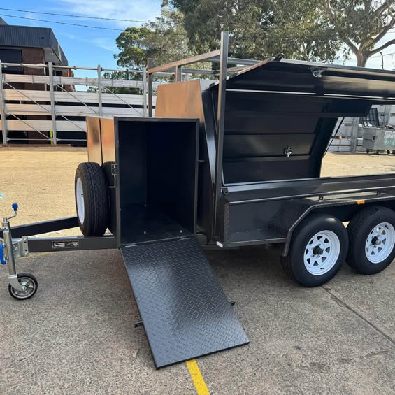 8x5 tandem tradesman top one pc design full back door trailer, 2 ton gvm