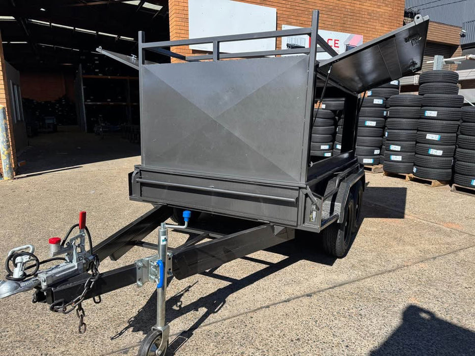 8x5 Tandem Tradesman Top Trailer, Two Piece Square Design