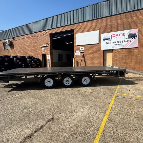 6m x 2.4 m flat top tri axle trailer - 4500 kg gvm