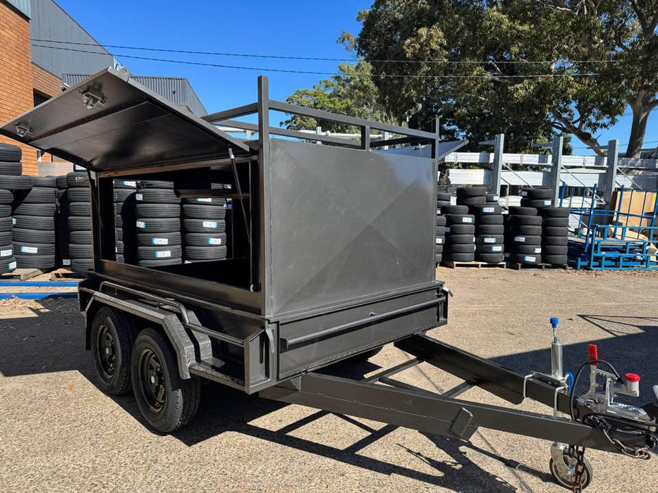 8x5 Tandem Tradesman Top Trailer, Two Piece Square Design