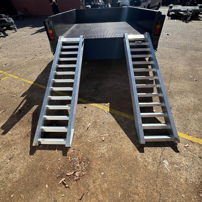 8'x6' tipper tandem trailer with slide in ally ramps, excavator upgrade 3.5 t gvm