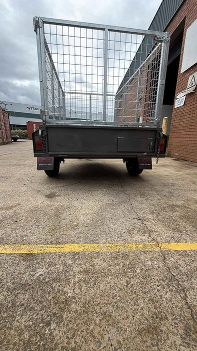7x4 Box Trailer Heavy Duty Single Axle Trailer With 900mm cage