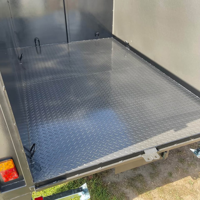 8'x5' Tipper Tandem Trailer 1.5m High Sides + Slide In Ramps