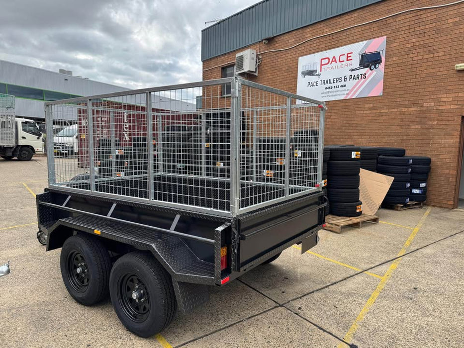 8'x5' Tipper Tandem Trailer With Cage