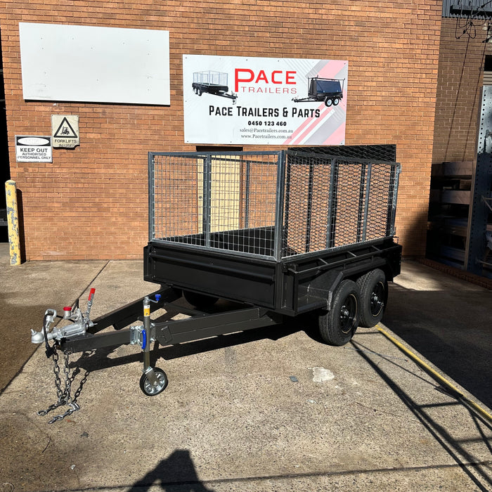 8x5 Box Trailer | 900mm Cage | Spring Loaded Mesh Ramp