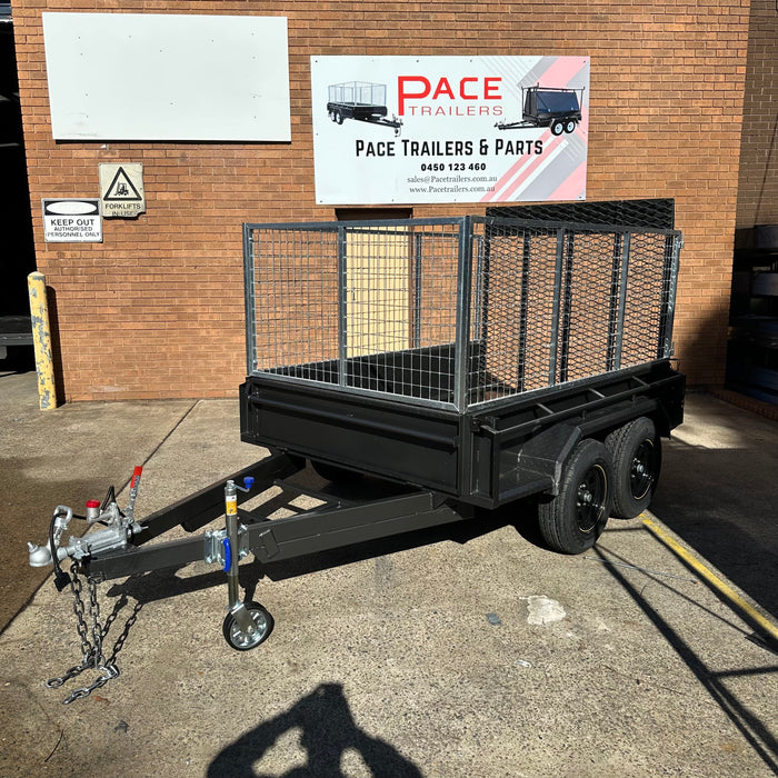 8x5 Box Trailer | 900mm Cage | Spring Loaded Mesh Ramp