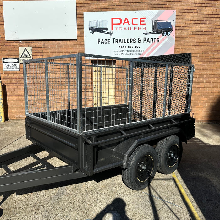 8x5 Box Trailer | 900mm Cage | Spring Loaded Mesh Ramp