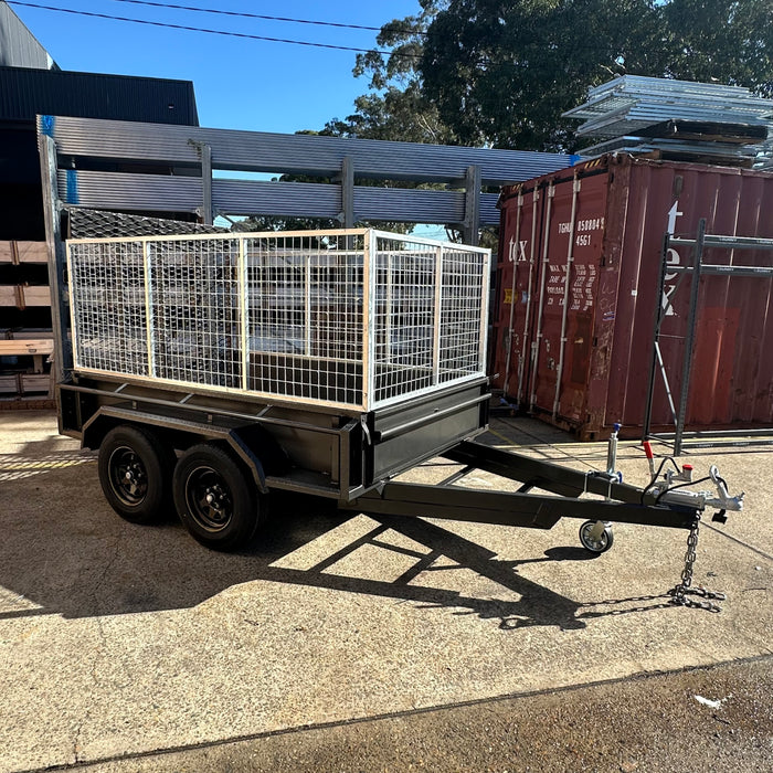 8x5 Box Trailer | 900mm Cage | Spring Loaded Mesh Ramp