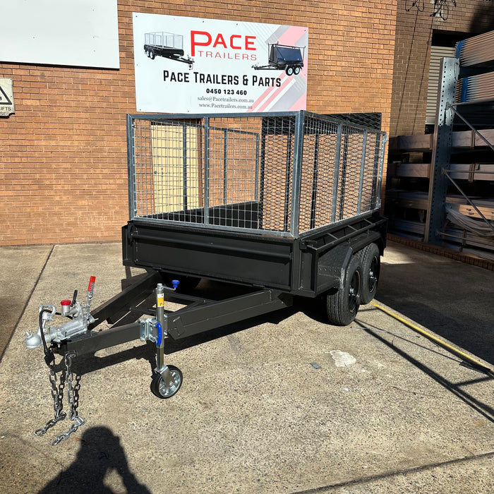 8x5 Box Trailer | 900mm Cage | Spring Loaded Mesh Ramp