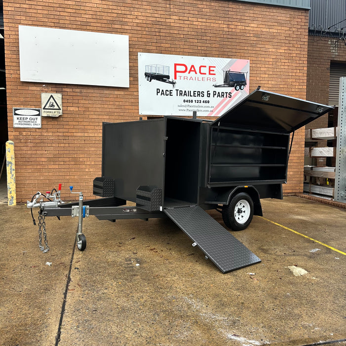 7x5 Lawn Mower / Gardener Trailer with Mesh Ramp