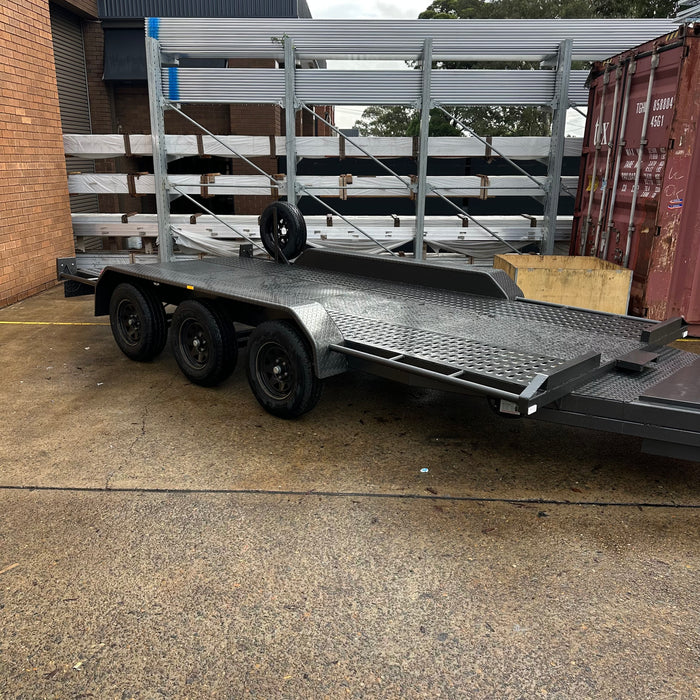 16ft Tri-Axle Car Trailer with Perforated Sheet Deck