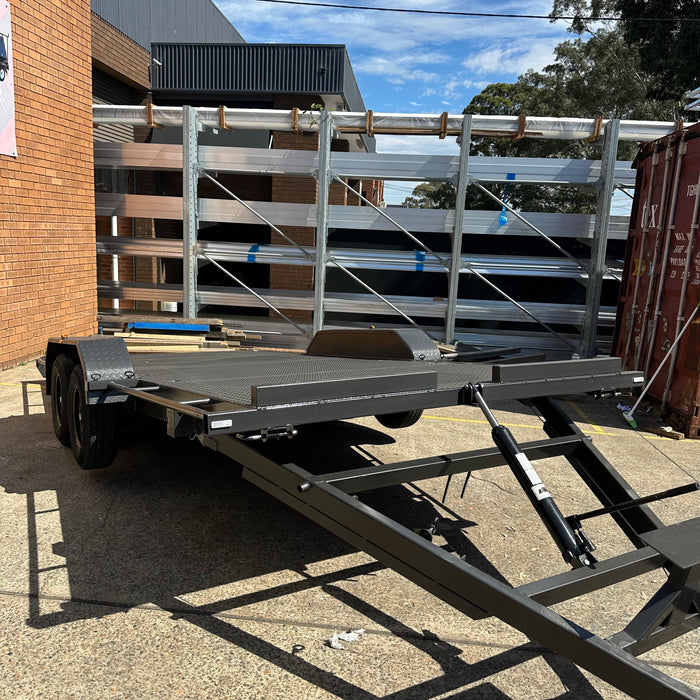 16ft Hydraulic Tilt Car Trailer - With Removable Guards