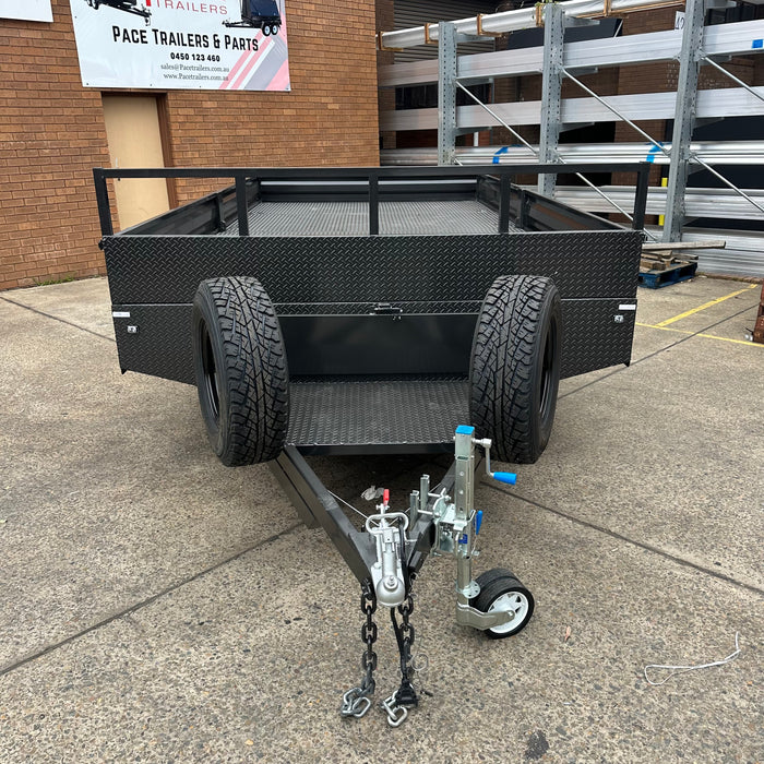16x8 Flat Table-Top Trailer - Side Access Tool Box - Headboard & Sides
