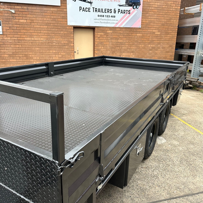 16x8 Flat Table-Top Trailer - Side Access Tool Box - Headboard & Sides