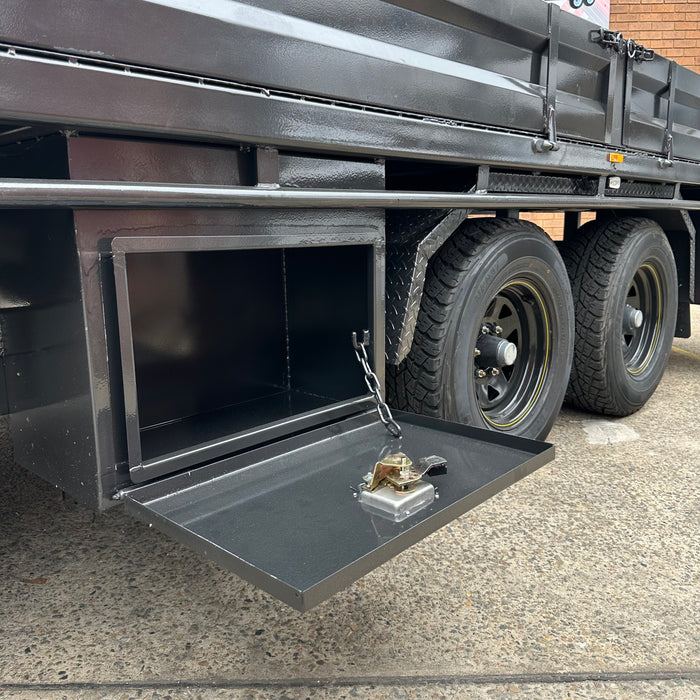 16x8 Flat Table-Top Trailer - Side Access Tool Box - Headboard & Sides