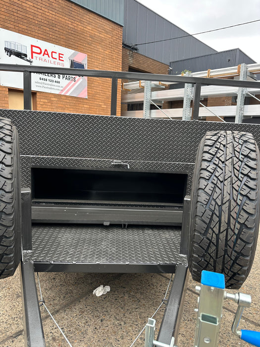 16x8 Flat Table-Top Trailer - Side Access Tool Box - Headboard & Sides