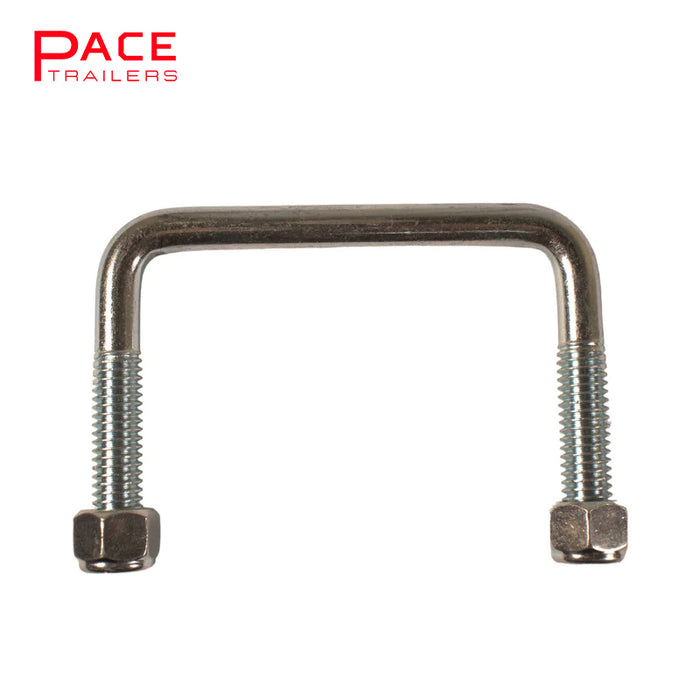 100x100mm Square U Bolts with Nyloc Nuts (1/2")