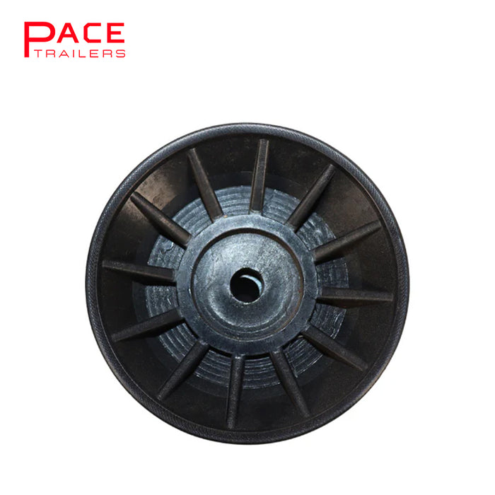 4 Inch Bow Roller Black with End Caps to suit 12mm Pin