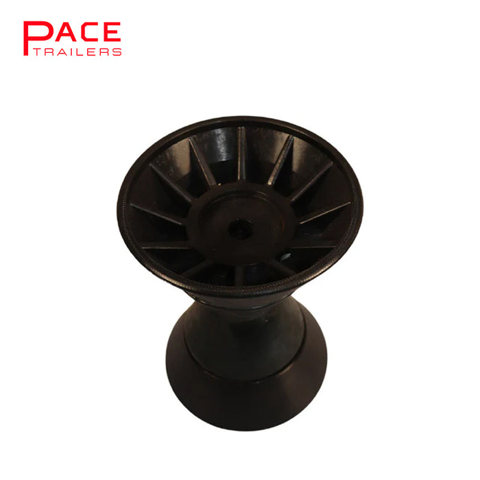 4 Inch Bow Roller Black with End Caps to suit 12mm Pin