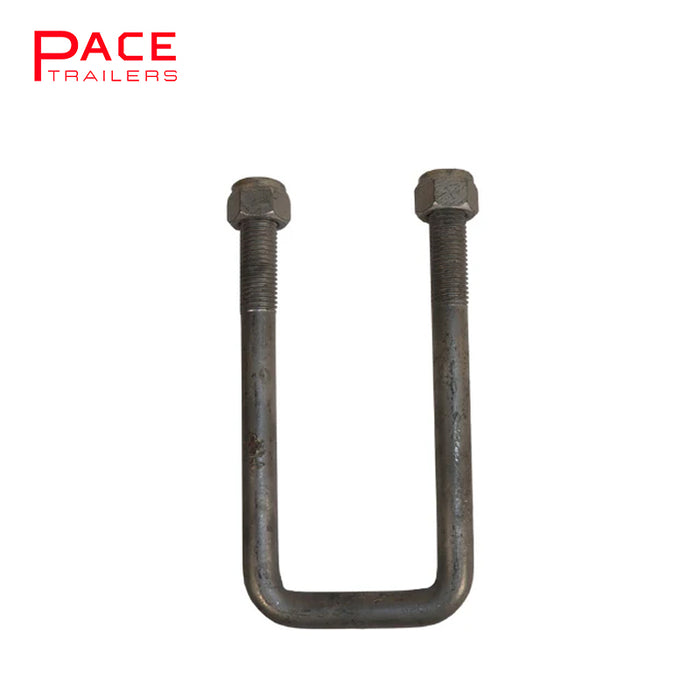 U Bolt 1/2 Inch x 50 x 140mm BSW Threads Complete 2x Nyloc Nuts Galvanised